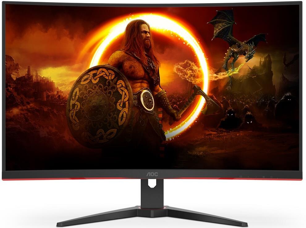 AOC Gaming C32G2ZE/BK - LED-Monitor - gebogen - 80 cm (32) (31.5 sichtbar) - 1920 x 1080 Full HD (1080p) - VA - 300 cd/m² - 3000:1 - 1 ms - 2xHDMI, DisplayPort - Schwarz von AOC