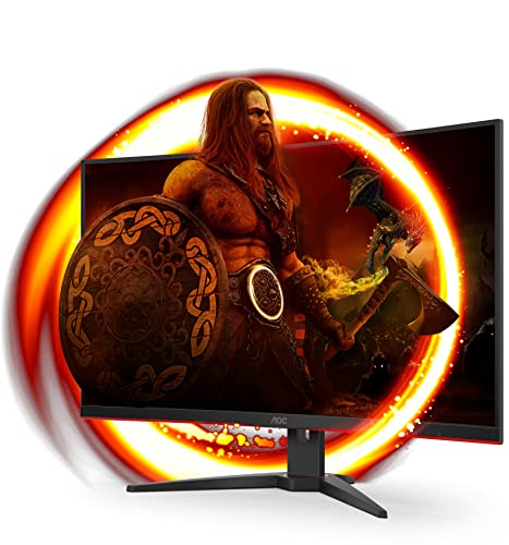 AOC Gaming C32G2ZE - 32 Zoll FHD Curved Monitor, 240 Hz, 1ms, FreeSync Premium (1920x1080, HDMI, DisplayPort) schwarz/rot von AOC