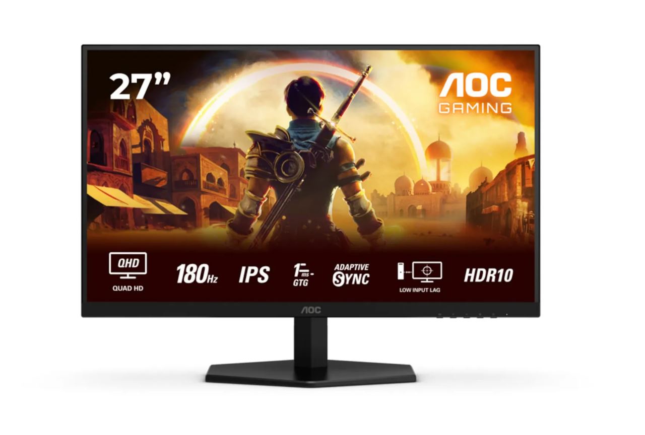 AOC Gaming Q27G42XE - LED-Monitor - Gaming - 68.6 cm (27) - 2560 x 1440 QHD @ 180 Hz - Fast IPS - 300 cd/m² - 1000:1 - HDR10 - 0.5 ms - 2xHDMI, DisplayPort - Lautsprecher - Schwarz, Rot [Energieklasse E] (Q27G42XE) von AOC