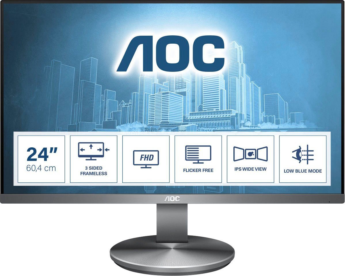 AOC I2490VXQ LCD-Monitor (61 cm/24 , 1920 x 1080 px, Full HD, 4 ms Reaktionszeit, 60 Hz, IPS)" von AOC