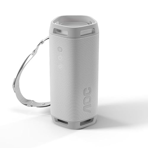 AOC O2 Bluetooth-Lautsprecher | Wide Stereo Sound | 65W Ausgangsleistung | integr. Mikrofon | USB-Audio | 24 Std. Akkulaufzeit | IP67 wasserdicht | Bluetooth 5.3 & Multipoint | Weiss von AOC