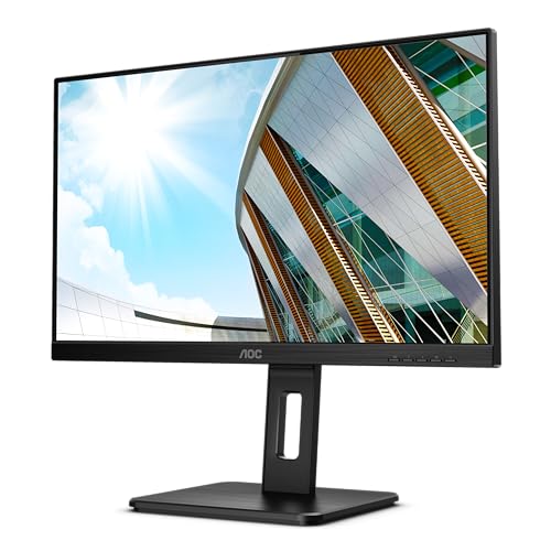 AOC Q24P2Q - 24 Zoll QHD Monitor, höhenverstellbar (2560x1440, 75 Hz, VGA, HDMI, DisplayPort, USB Hub) schwarz von AOC