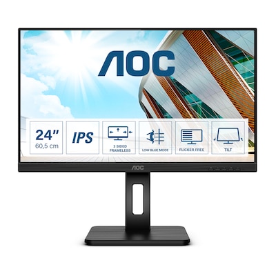 AOC Q24P2Q 60,5cm (23,8") WQHD 16:9 IPS Office Monitor HDMI/DP/VGA Pivot HV von AOC