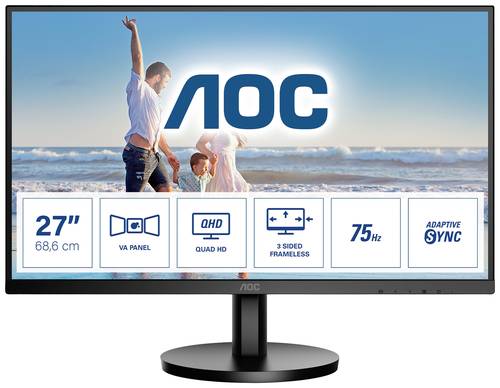 AOC Q27B3MA LED-Monitor EEK F (A - G) 68.6cm (27 Zoll) 2560 x 1440 Pixel 16:9 4 ms HDMI®, DisplayPo von AOC