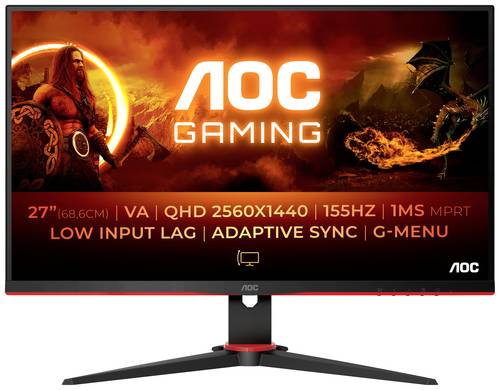 AOC Q27G2E/BK Gaming Monitor EEK F (A - G) 68.6cm (27 Zoll) 2560 x 1440 Pixel 16:9 1 ms Kopfhörer ( von AOC