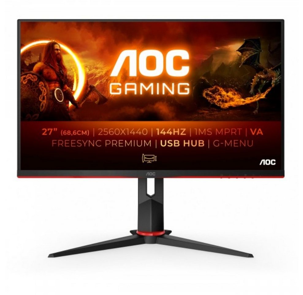 AOC Q27G2U Gaming-LED-Monitor (68,60 cm/27 , Full HD, 1 ms Reaktionszeit, 144Hz, 1ms, Quad-HD, DisplayPort, HDMI, Gaming-Modi, Pivot)" von AOC