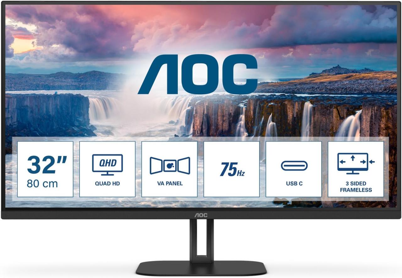 AOC Q32V5CE/BK Monitor 80 cm (31,5 Zoll) von AOC