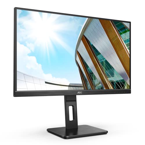 AOC U27P2 - 27 Zoll UHD Monitor, höhenverstellbar (3840x2160, 60 Hz, HDMI, DisplayPort, USB Hub) schwarz von AOC