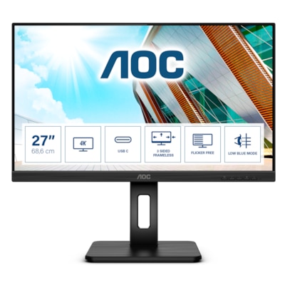 AOC U27P2CA 68,6cm (27“) 4K IPS Office Monitor 16:9 HDMI/DP/USB-C PD65W Pivot von AOC
