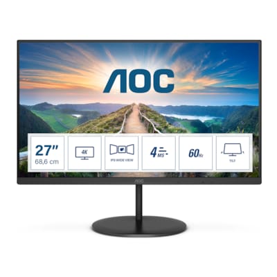 AOC U27V4EA 68,6cm (27") 4K UHD IPS Office Monitor 16:9 HDMI/DP 60Hz Sync 4ms von AOC