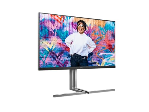 AOC U32U3CV - 32 Zoll UHD Monitor, Calman Ready, 8-bit, Nano IPS Panel, DisplayHDR400 (3840x2160, 60 Hz, 4K, 2X HDMI 2.0, 1x DisplayPort 1.4, USB-C (96W PD), USB Hub, RJ45) schwarz von AOC