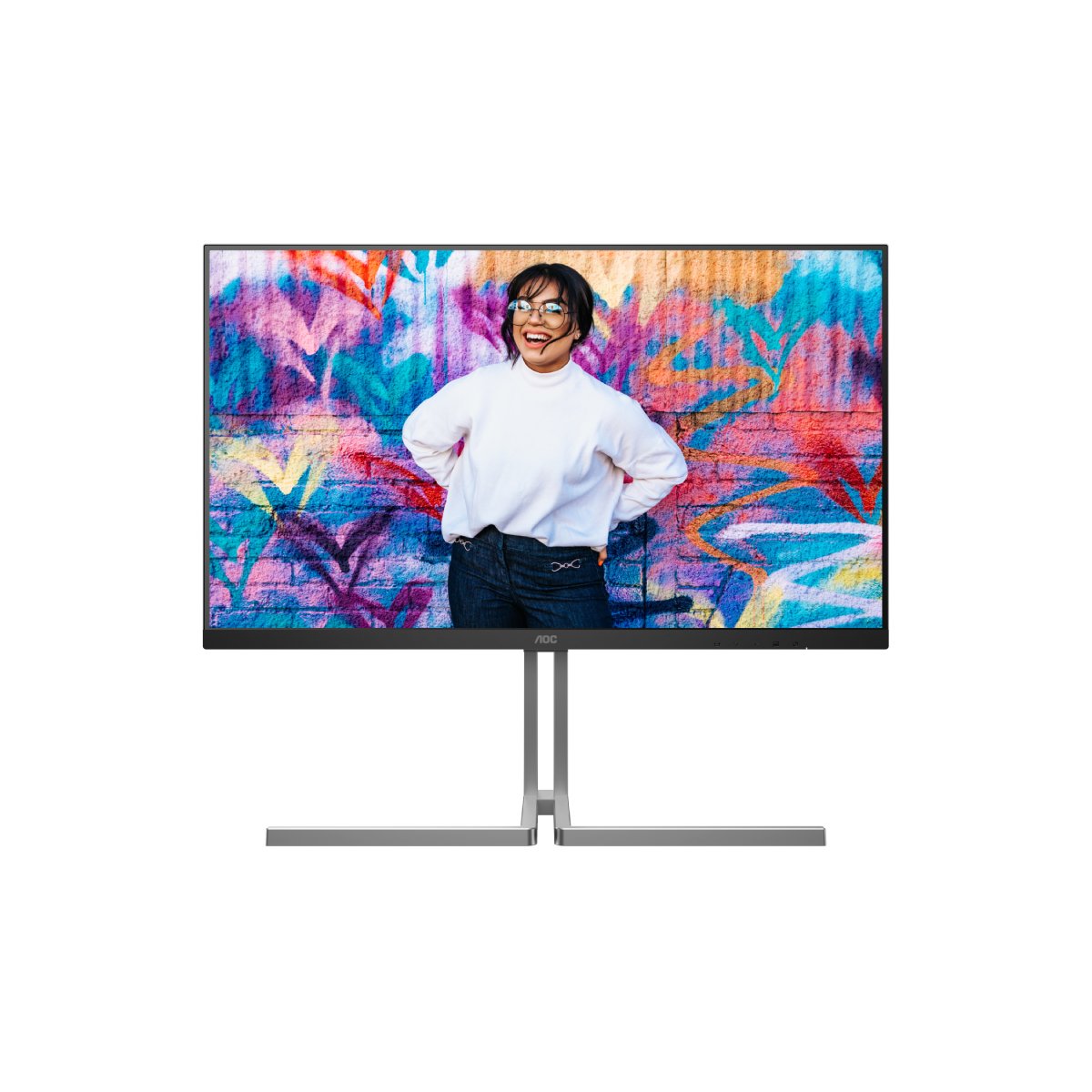 AOC U32U3CV 32 Zoll UHD Nano IPS Monitor, höhenverstellbar, Lautsprecher, HDR400 (3840x2160, 60 Hz, 4K, 2x HDMI, DisplayPort, USB-C (96W PD) von AOC