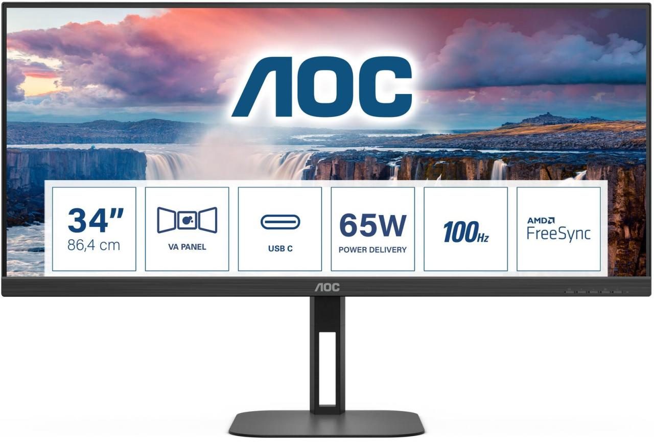 AOC U34V5C/BK Monitor 86,4 cm (34 Zoll) von AOC