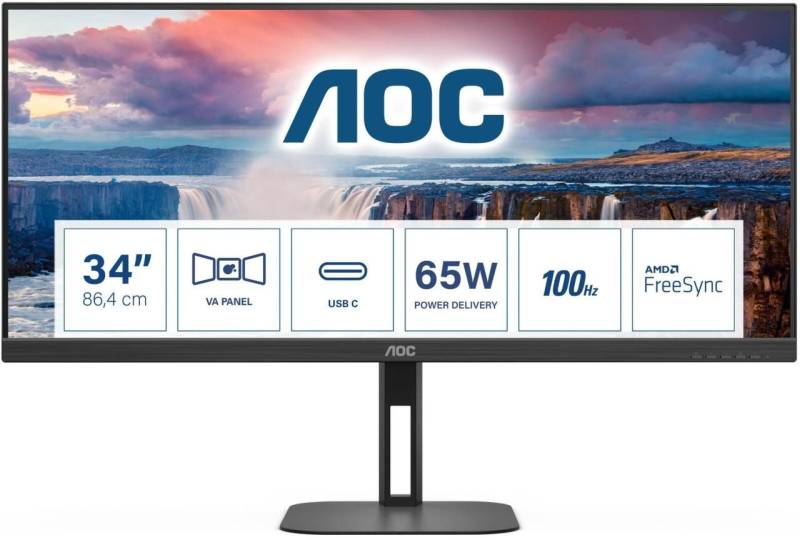 AOC U34V5C/BK Monitor 86,4 cm (34 Zoll) von AOC