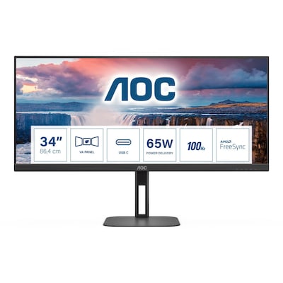 AOC U34V5C 86,4cm (34") UWQHD VA Office Monitor 21:9 HDMI/DP/USB-C PD65W 100Hz von AOC