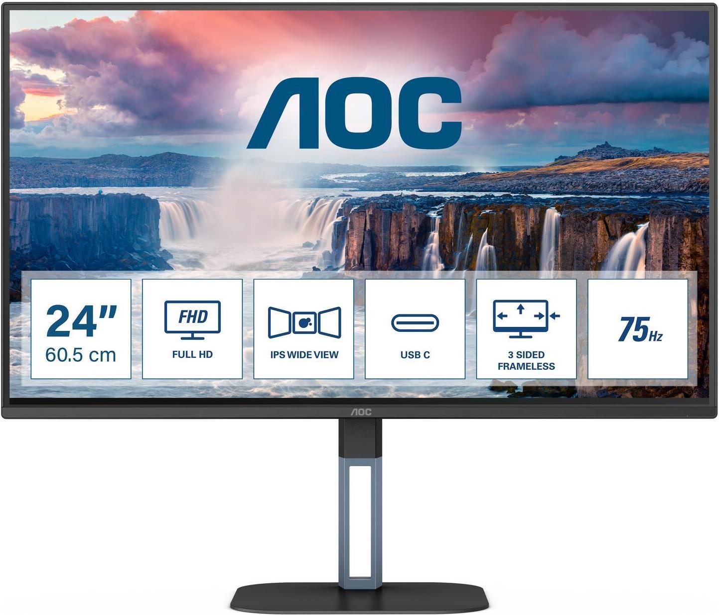 AOC V5 24V5CE 60,5 cm (23.8 ) 1920 x 1080 Pixel Full HD LED Schwarz (24V5CE/BK) von AOC