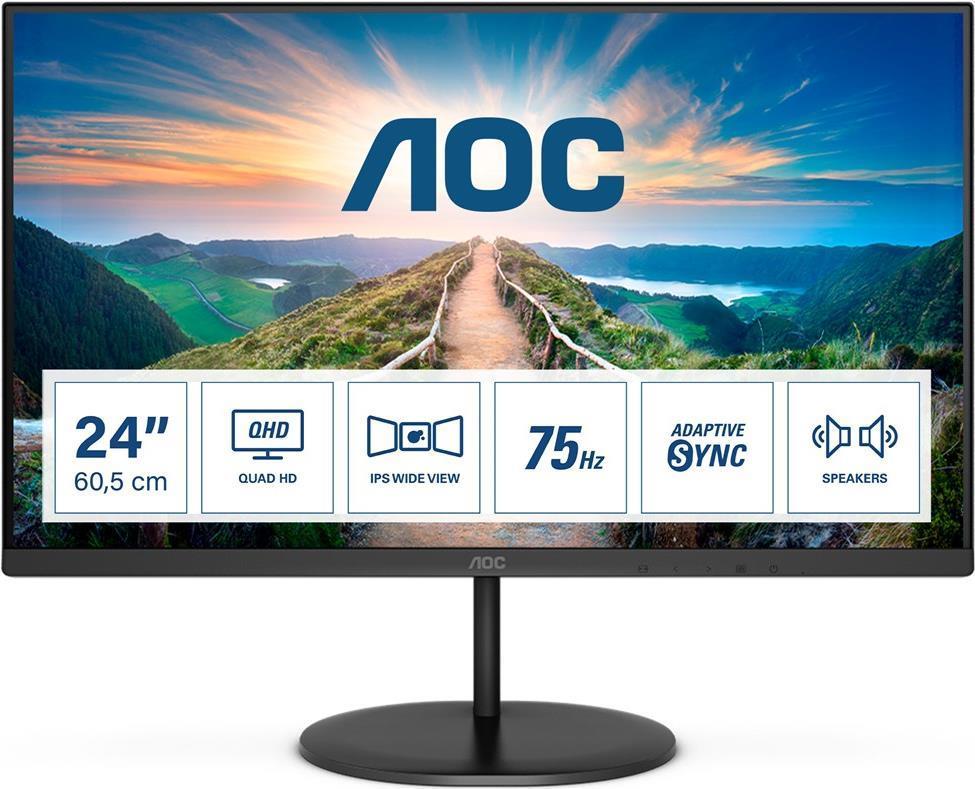 AOC Value-line Q24V4EA LED display 60,5 cm (23.8 Zoll) 2560 x 1440 Pixel 2K Ultra HD Schwarz [Energieklasse F] (Q24V4EA) - Sonderposten von AOC