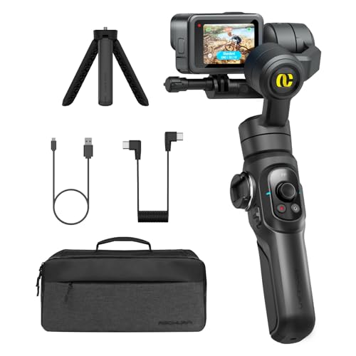 3-Axis Handheld Gimbal Stabilizer for GoPro MAX/Hero 9/8/7/6/5, Max Lens Width 75mm, 24Hrs Max Runtime, USB Type-C Port for Power Supply and Control, Black 3-Axis Handheld Gimbal Stabilizer for GoPro MAX/Hero 9/8/7/6/5, Max Lens Width 75mm, 24Hrs Max Runtime, USB Type-C Port for Power Supply and Control, Black von AOCHUAN