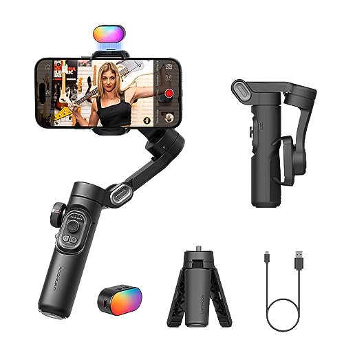 Phone Gimbal Stabilizer 3-Achsen Smartphone faltbar Gimbal für iPhone Gimble mit Focus Wheel TikTok YouTube Vlog Stabilizer für iPhone &Android-AOCHUAN Smart XE KIT von AOCHUAN