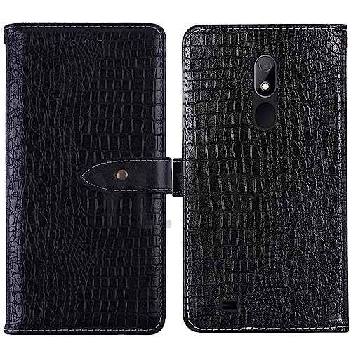 AODATU Flip Case Etui Schwarz Leder Tasche Schutz Hülle Für beafon m7 lite 5.5 inch Handy Horizontale Standfunktion Magnetverschluss Strapazierfähiger Cover von AODATU