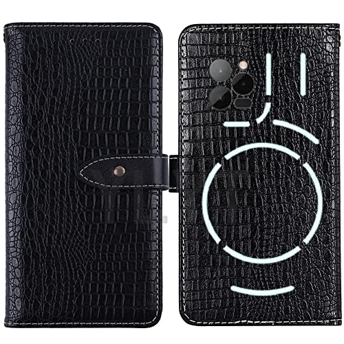 AODATU Flip TPU Silikon Case Etui Schwarz Leder Tasche Schutz Hülle Für Unihertz Luna 6.581 inch Handy Horizontale Standfunktion Magnetverschluss Strapazierfähiger Cover von AODATU
