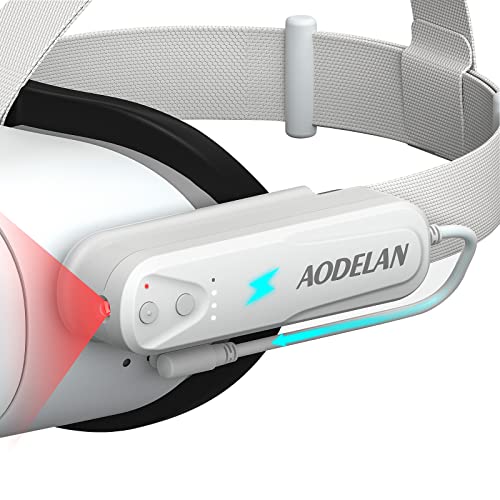 5000 mAh Akku mit IR-Licht für Meta/Oculus Quest 2, verbessert die Empfindlichkeit der Handverfolgung im Dunkeln, wiederaufladbare, tragbare Powerbank, kompatibel mit Elite Gurt, erweiterte 2-4 von AODELAN