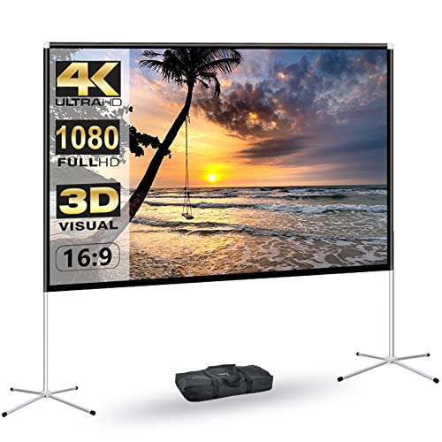 Projektor Bildschirm mit Ständer, tragbare Projektor Leinwand Stand 80-Zoll, Projektion sleinwand und Stand, 16:9 HD 4K, Indoor-Film-Projektionsleinwand im Freien mit Tragetasche für Familienhinterhof Projektor Bildschirm mit Ständer, tragbare Projektor Leinwand Stand 80-Zoll, Projektion sleinwand und Stand, 16:9 HD 4K, Indoor-Film-Projektionsleinwand im Freien mit Tragetasche für Familienhinterhof von AODIOU