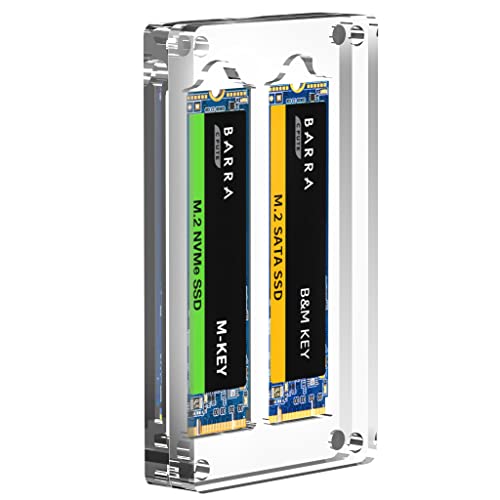 AODUKE 2 Slot M.2 SSD Gehäuse Box, M.2 SSD Festplattenschutzbox, transparenter Magnetverschluss M.2 Laufwerk Aufbewahrungsbox für 2230/2242/2260/2280MM NGFF/NVME/PCIE SSD Displaycase-02M2 von AODUKE
