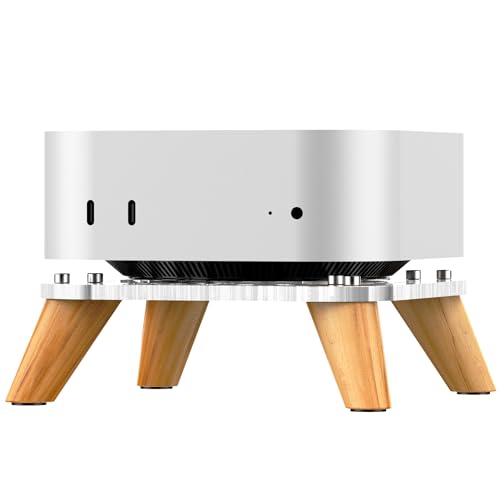 AODUKE Wooden transparent Mac Mini M4/M4Pro Stand Bases, macmini 2024 Computer Host Vertical Dock Holder, Storage Racks Ventilation Holes on The Bottom for Better Heat Dissipation (AJM4-4) von AODUKE