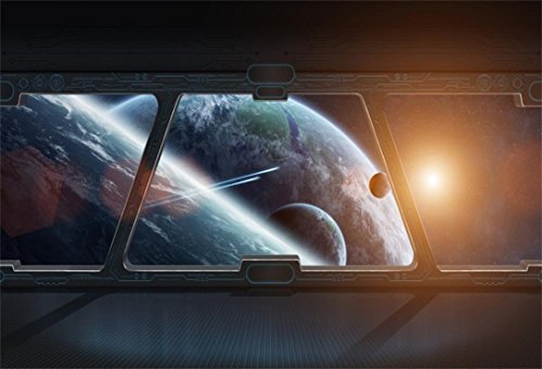 AOFOTO 2,4 x 1,8 m Raumschiff Innenfenster Blick auf Planeten Hintergrund Universum Erkundung Science Fiction Raumschiff Fotografie Hintergrund Raumstation Foto Booth Studio Requisiten Vinyl AOFOTO 2,4 x 1,8 m Raumschiff Innenfenster Blick auf Planeten Hintergrund Universum Erkundung Science Fiction Raumschiff Fotografie Hintergrund Raumstation Foto Booth Studio Requisiten Vinyl von AOFOTO