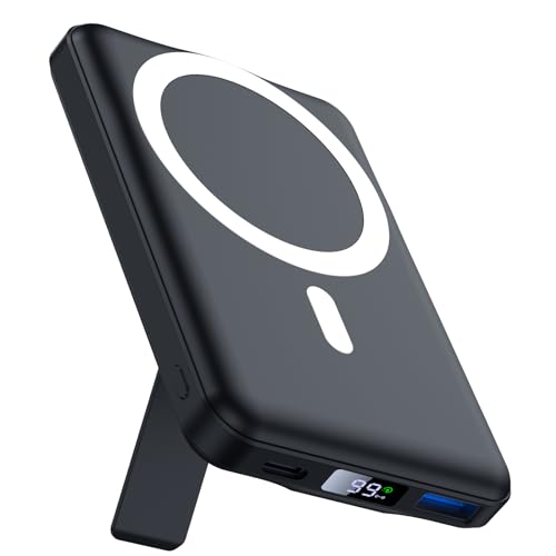 AOGUERBE Mag-Safe Powerbank 10000mah, Magnetische Externe Batterie, Wireless Power Bank 22.5W PD Schnelles Laden mit LED-Display, Faltbarer Akkupack für iPhone 16/15/14/13/12/Mini/Pro/Pro Max AOGUERBE Mag-Safe Powerbank 10000mah, Magnetische Externe Batterie, Wireless Power Bank 22.5W PD Schnelles Laden mit LED-Display, Faltbarer Akkupack für iPhone 16/15/14/13/12/Mini/Pro/Pro Max von AOGUERBE
