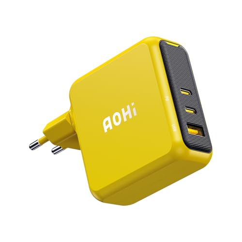 AOHI Magcube 140W USB C Ladegerät PD3.1 Schnellladegerät 3-Port GaN+ Laptop Charger 100W Ladestecker für MacBook Pro 16'', Dell XPS, iPad, Galaxy, iPhone 15, Chromebook von AOHI