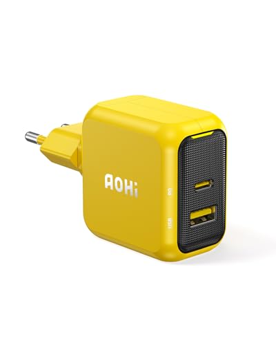 USB C Ladegerät, AOHI 67W GaN+ PD Schnellladeblock für MacBook/Air, iPad Pro, Galaxy S24/S23, iPhone 16 Pro Max/15 Plus/14/13 (Amber) von AOHI