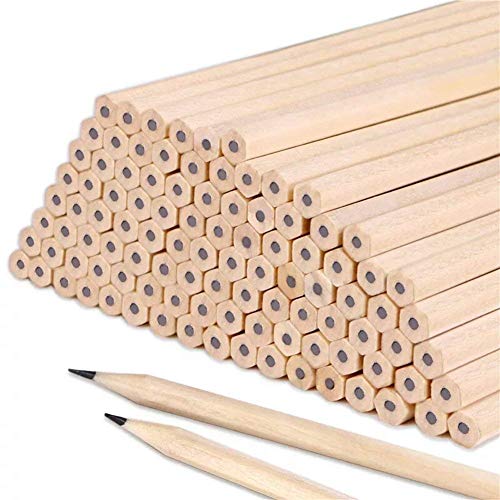 AOI HB-Bleistifte-Set, Naturgraphit, Holz, sechseckig, zum Zeichnen, Schreiben, Büro, Schulbedarf, 17,9 x 0,7 cm (50 Stück) von AOI