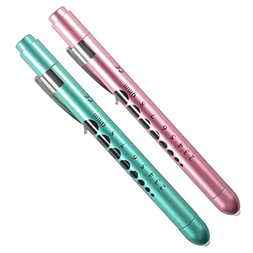 AOICRIE Medical Diagnostic Penlight, Pupillenlicht Mini Wiederverwendbare LED-Stiftlampe Taschenlampe, Taschenlampe Arzt Krankenschwester Notfallstift Licht mit Gravurlehre und Linea (Rotgold+Grün) von AOICRIE