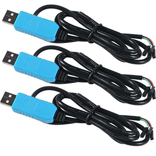 AOICRIE PL2303TA Serielles USB-zu-TTL-Kabel Debug-Konsolenkabel für Raspberry Pi (3er-Pack) von AOICRIE