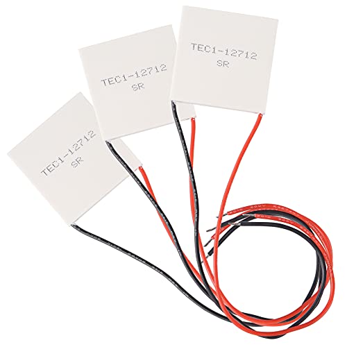 AOICRIE TEC Thermoelektrischer Kühlkörper-Kühler, Peltier-Modul, 40 x 40 mm, 3 Stück Weiß TEC1-12712 von AOICRIE