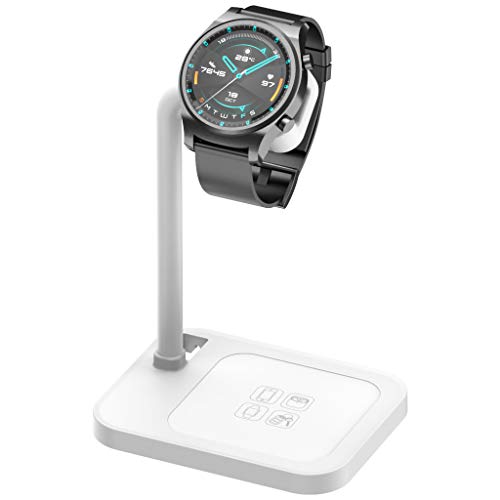AOJUE Smart Watch Ladeständer für die iwatch Serie SE 6 5 4 3 2 1, kompatibel mit Samsung Galaxy Watch, Huawei Watch GT 2 GT GT 2e, Garmin Vivoactive 3 4 3 Musik, LG, Google Smart Watch (Weiß) von AOJUE