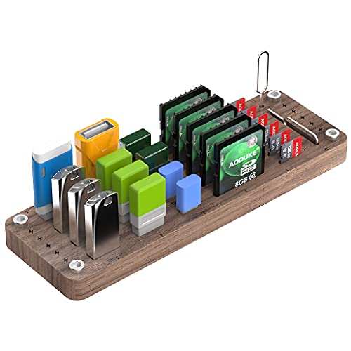 AOJUE Speicherkarte aus Holz, TF-Karte-Box und USB-Treiber /SD-Kartenhalter, Mikro-SD-Karte-Box, Speicherkarte-Box, Aufbewahrungskarte mit Speicherkarte-SNH01M von AOJUE