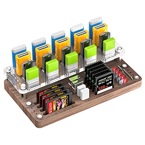 AOJUE Speicherkarte aus Holz, TF-Karte-Box und USB-Treiber /SD-Kartenhalter, Mikro-SD-Karte-Box, Speicherkarte-Box, Aufbewahrungskarte mit Speicherkarte-SNH03MY von AOJUE