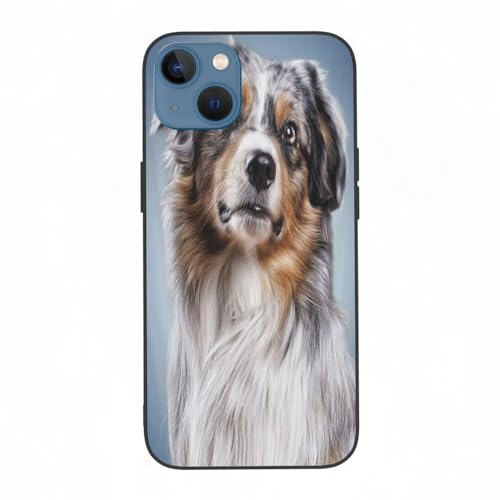 AOKLEY Hülle für iPhone 13 - Premium TPU+umweltfreundliches PC-Material, Wqraxnz Australian Shepherd,Schutz vor Kratzern und Stößen, Staub- und Fingerabdruckabweisend - iPhone 13 Hülle von AOKLEY