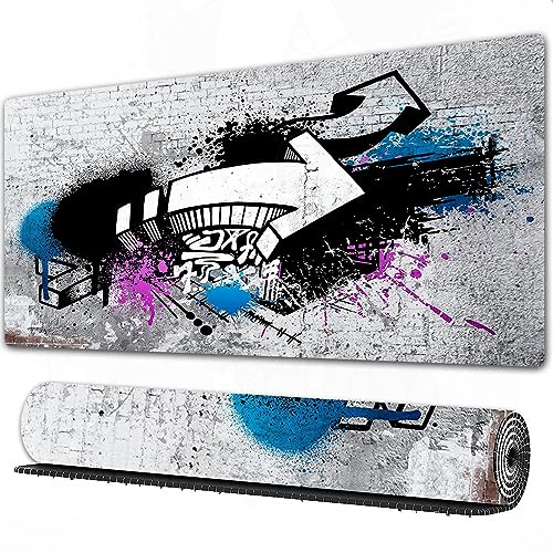 Gaming Mousepad XXL Bunte Graffiti rutschfest und Wasserabweisend Mauspad Groß - Mouse Pad XXL Gaming Schreibtischunterlage PC Zubehör Gaming. von AOKLEY