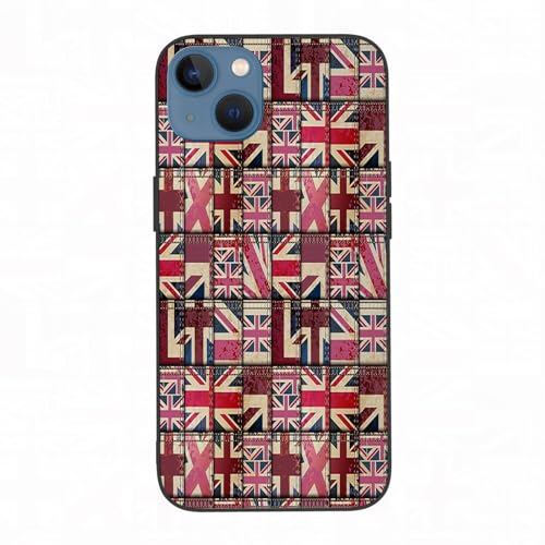 Hülle für iPhone 13 - Premium TPU+umweltfreundliches PC-Material,Britisches Vintages abstraktes Kunst-geometrisches,Schutz vor Kratzern und Stößen, Staub- und Fingerabdruckabweisend - iPhone 13 Hülle von AOKLEY