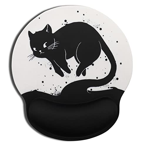 AOKSUNOVA Ergonomische Mauspad mit Gelkissen Mauspad mit Motiv Katze Mousepad mit Handauflage von AOKSUNOVA