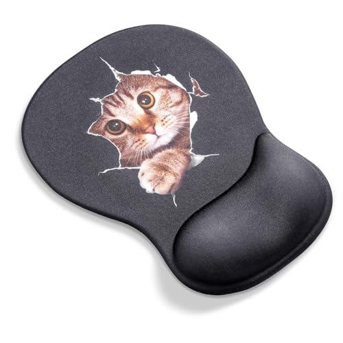 AOKSUNOVA Ergonomisches Mauspad mit Handgelenkauflage Katze Mouse Pad mit Motiv Mauspad mit Gelkissen Handauflage Maus Pad Mousepad mit Gelkissen von AOKSUNOVA