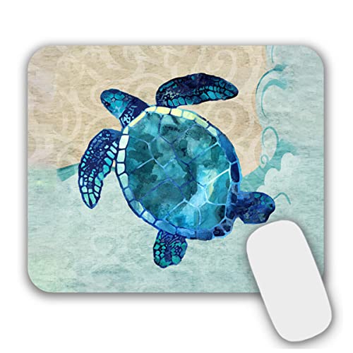 AOKSUNOVA Mauspad Klein Mousepad mit Tiermotiv 24 x 20x 0.3 cm Meeresschildkröte Design Blau von AOKSUNOVA