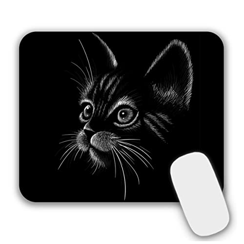 AOKSUNOVA Mauspad Klein Schwarz Mousepad mit Motiv 24 x 20 cm Katze Mauspad mit Design von AOKSUNOVA