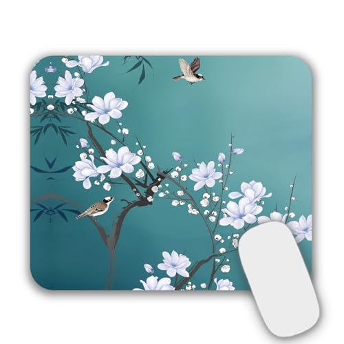 AOKSUNOVA Mauspad Klein mit Design Mousepad mit Motiv 200 x 240 x 3 mm Blume Vogel Muster von AOKSUNOVA