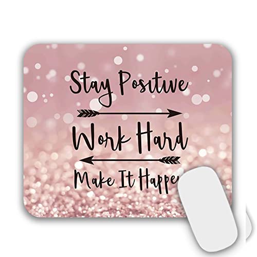 AOKSUNOVA Mauspad Klein mit Motiv 24 x 20 cm Mauspad Mädchen Mousepad mit Spruch Rosa von AOKSUNOVA