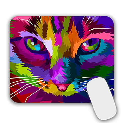 AOKSUNOVA Mauspad Klein mit Motiv Kleines Mousepad Katze 24 x 20cm Tiere Bunt Waschbar von AOKSUNOVA